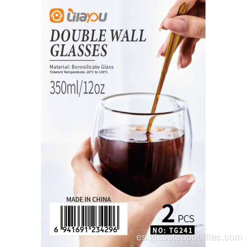 Vaso de vidrio de doble pared Lilayou 350ml